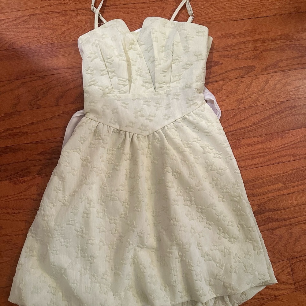 Light Green Textured Spaghetti-Strap Dress